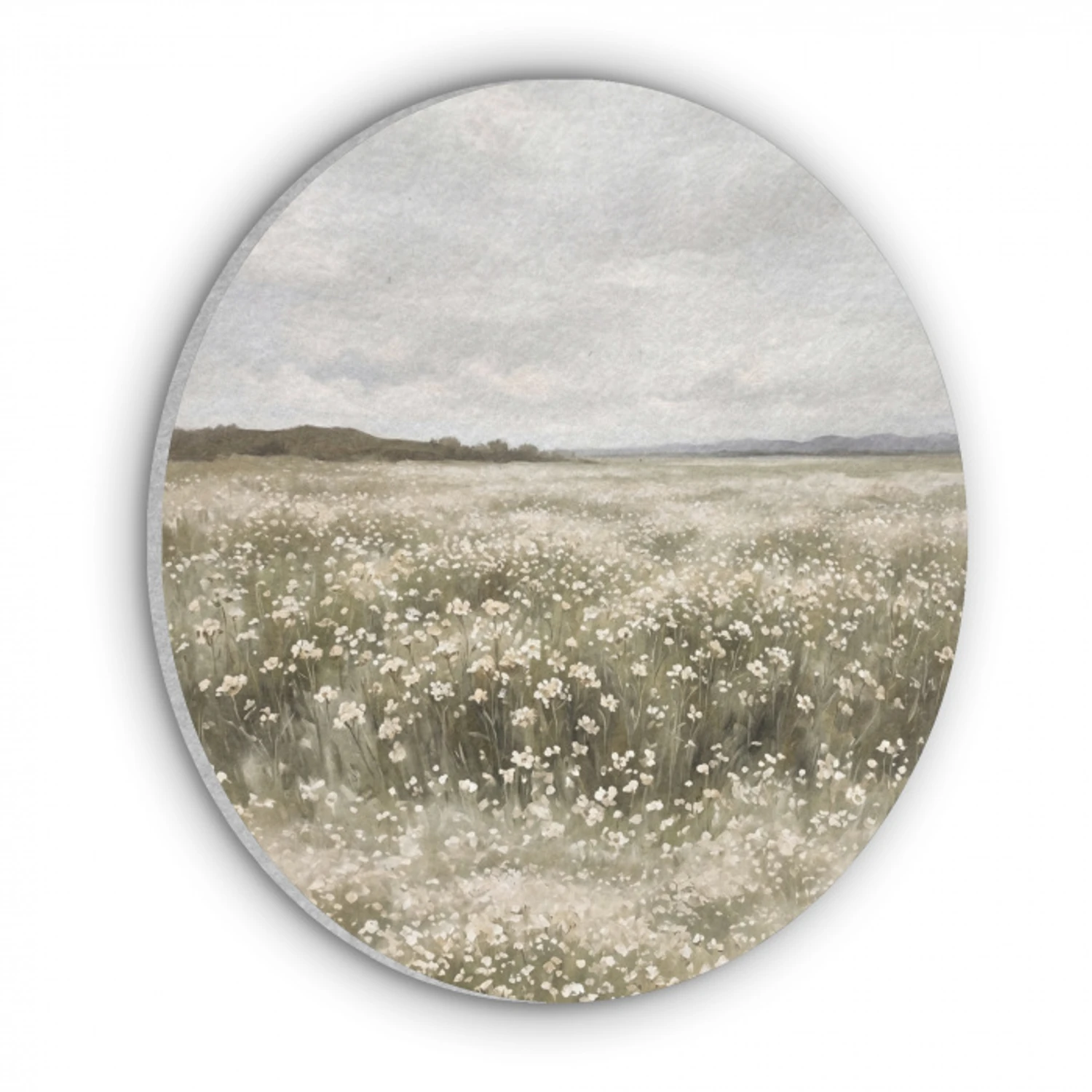 Illustratie - Landschap - Wit Akoestische PET Vilt - Rond klein -3d