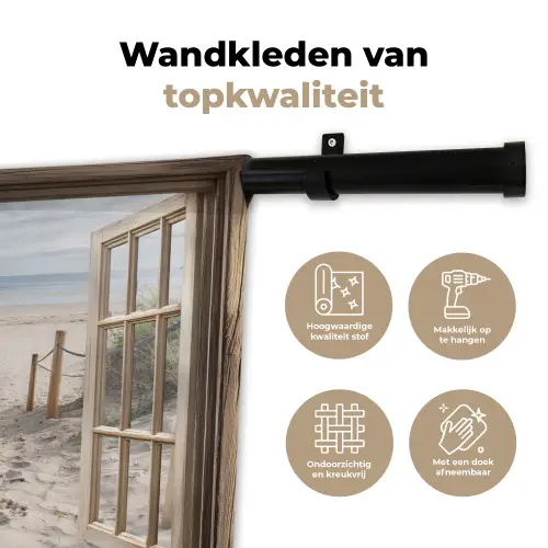Doorkijk - Strand - Duinen - Pad - Landschap Wandkleed katoen klein -sfeer2