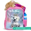 Ijsbeer - Kroon - Winter Kinderrugzak - Roze middel -inhoud_FR