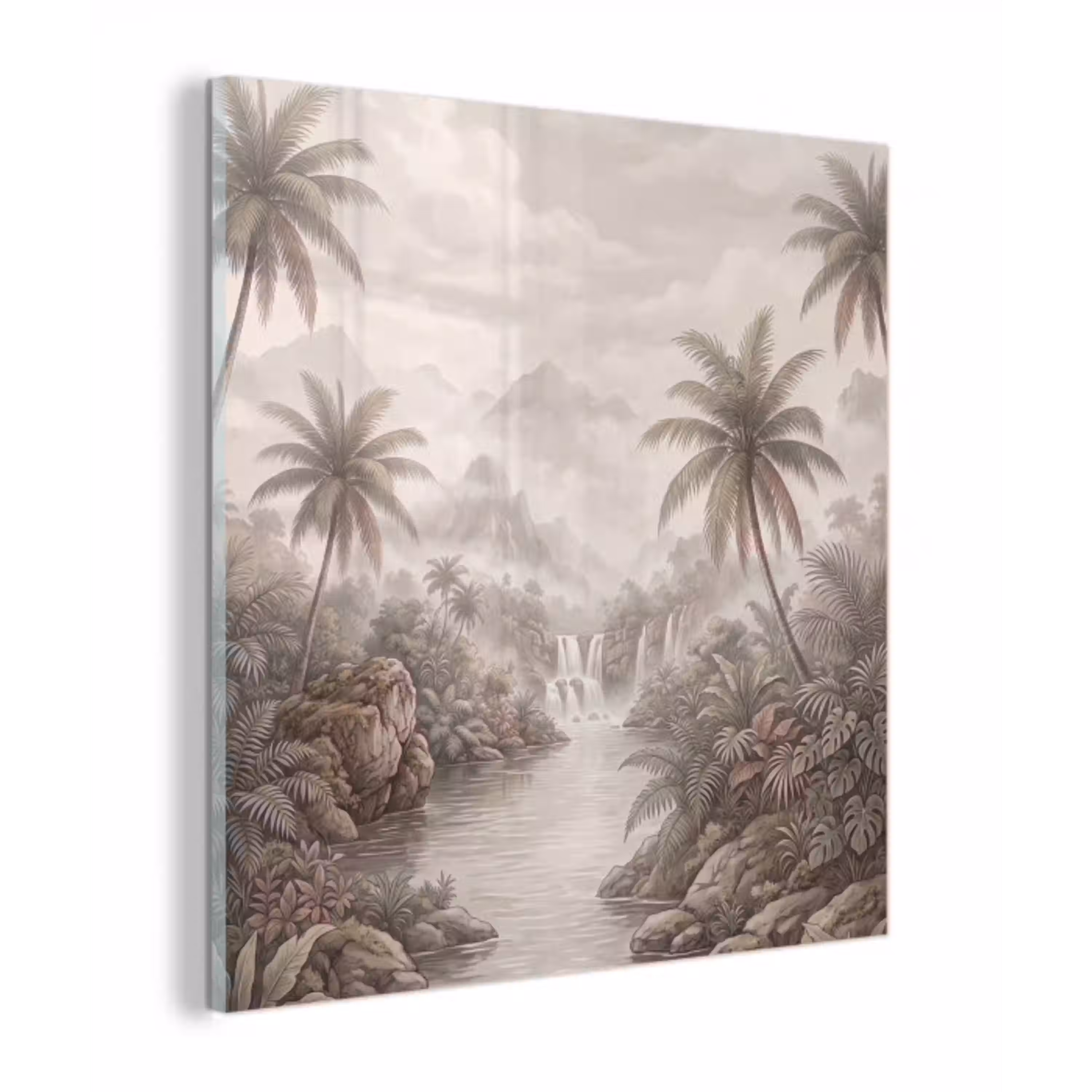 Jungle - Watervallen - Tropisch - Illustratie plexiglas 5mm klein -z3d