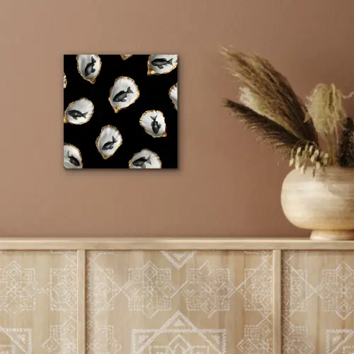 Oesters - Zwart - Vissen - Goud aluminium wit klein -sfeer4