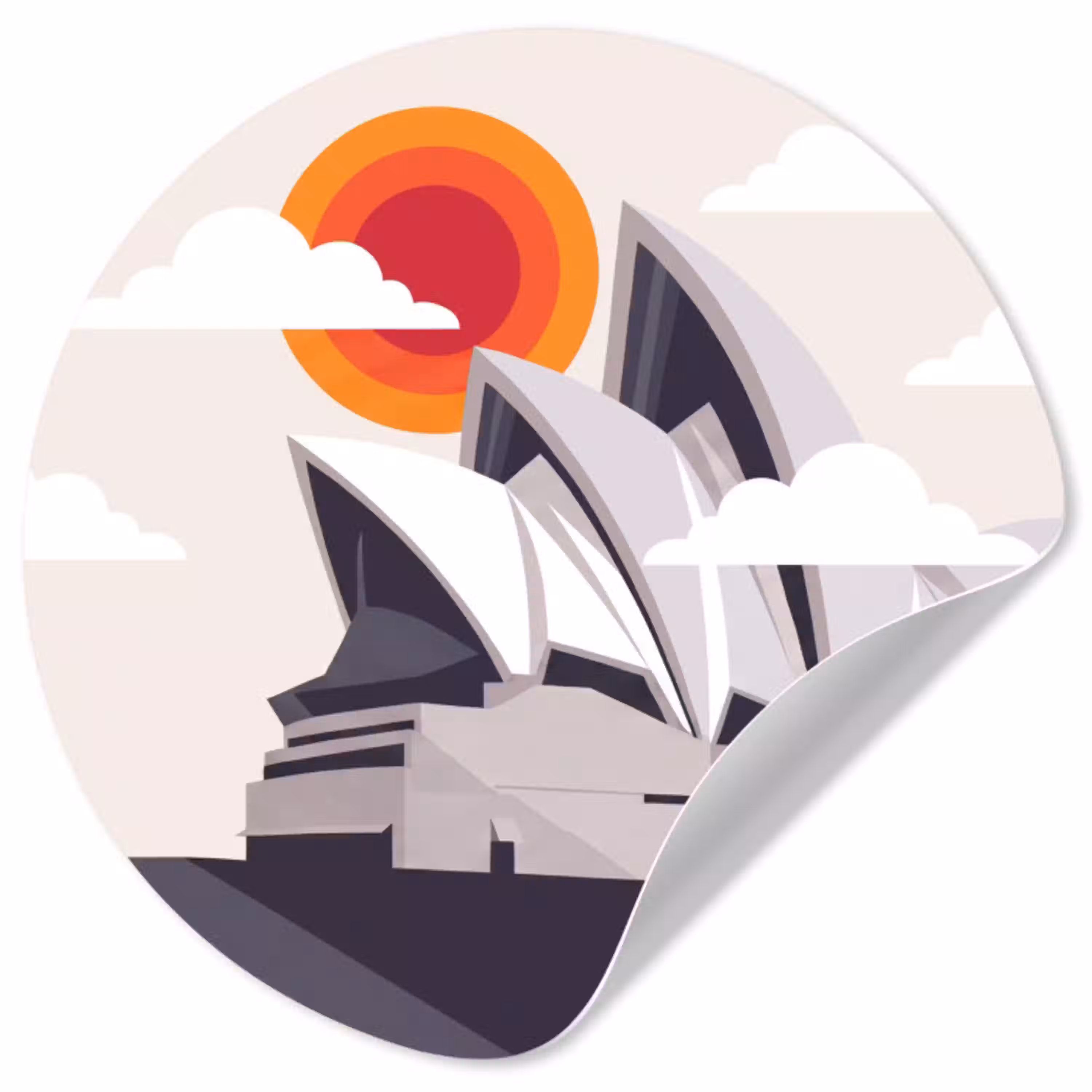 Architectuur - Stadsgezicht - Modern - Grijs - Oranje Wandcirkel behangsticker klein -3d