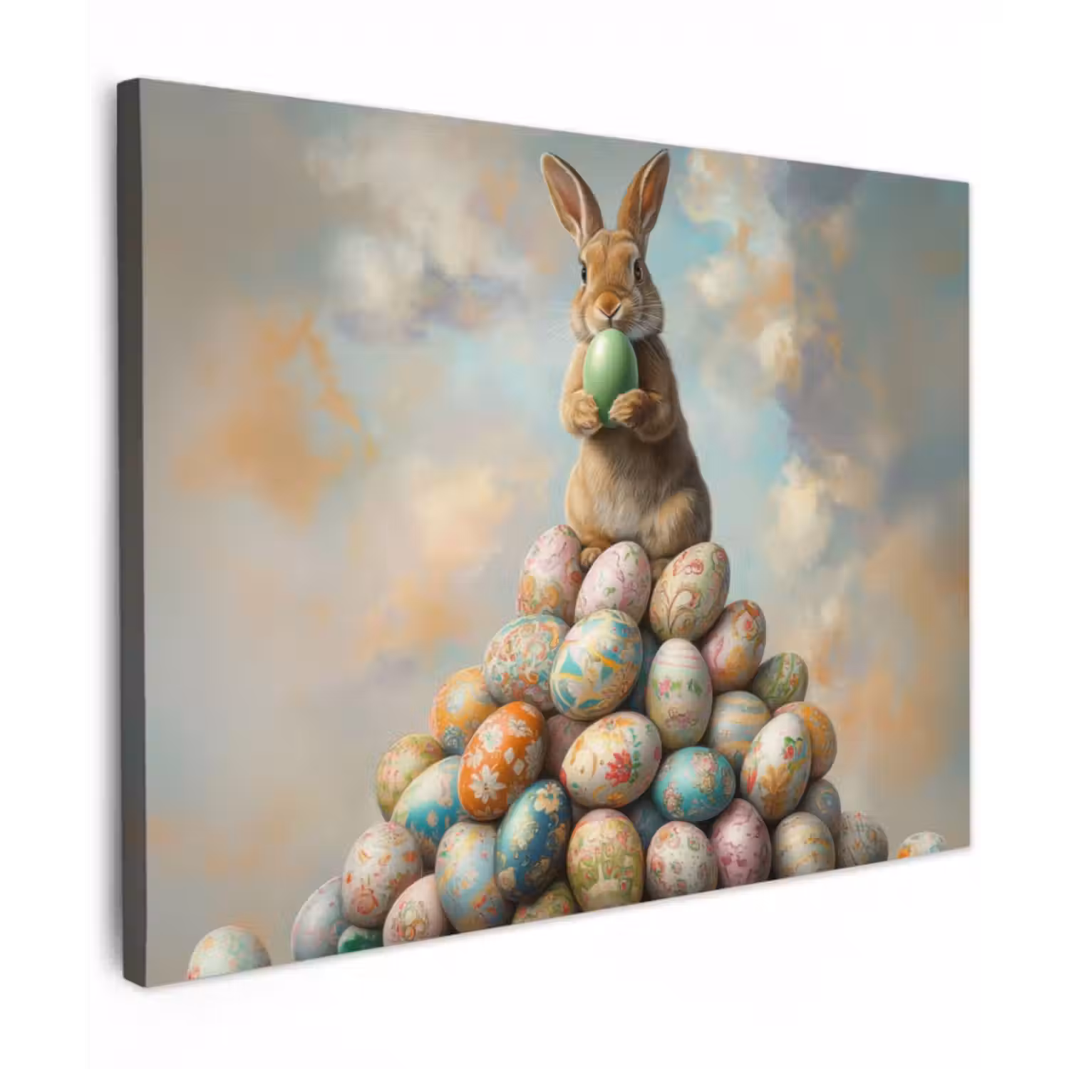Canvas Print - Rabbit - Eggs - Colorful