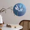 Blauw - Bloem - Glazen - Sierlijk Wandcirkel behangsticker klein -sfeer3