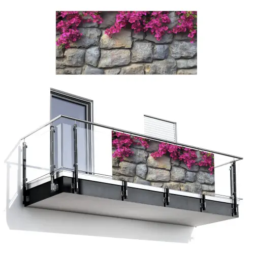 Bougainvillea - Stenen Muur - Roze Balkonbeschermer Duitsland klein -3d
