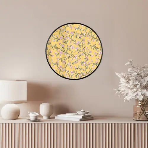 Bloemen - Motief - Geel Fotolijst rond zonder passe partout klein 856 -sfeer3