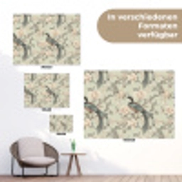 Bloem - Vogel - Kleurrijk tuinposter los doek klein 239 -Xsfeer9_DE