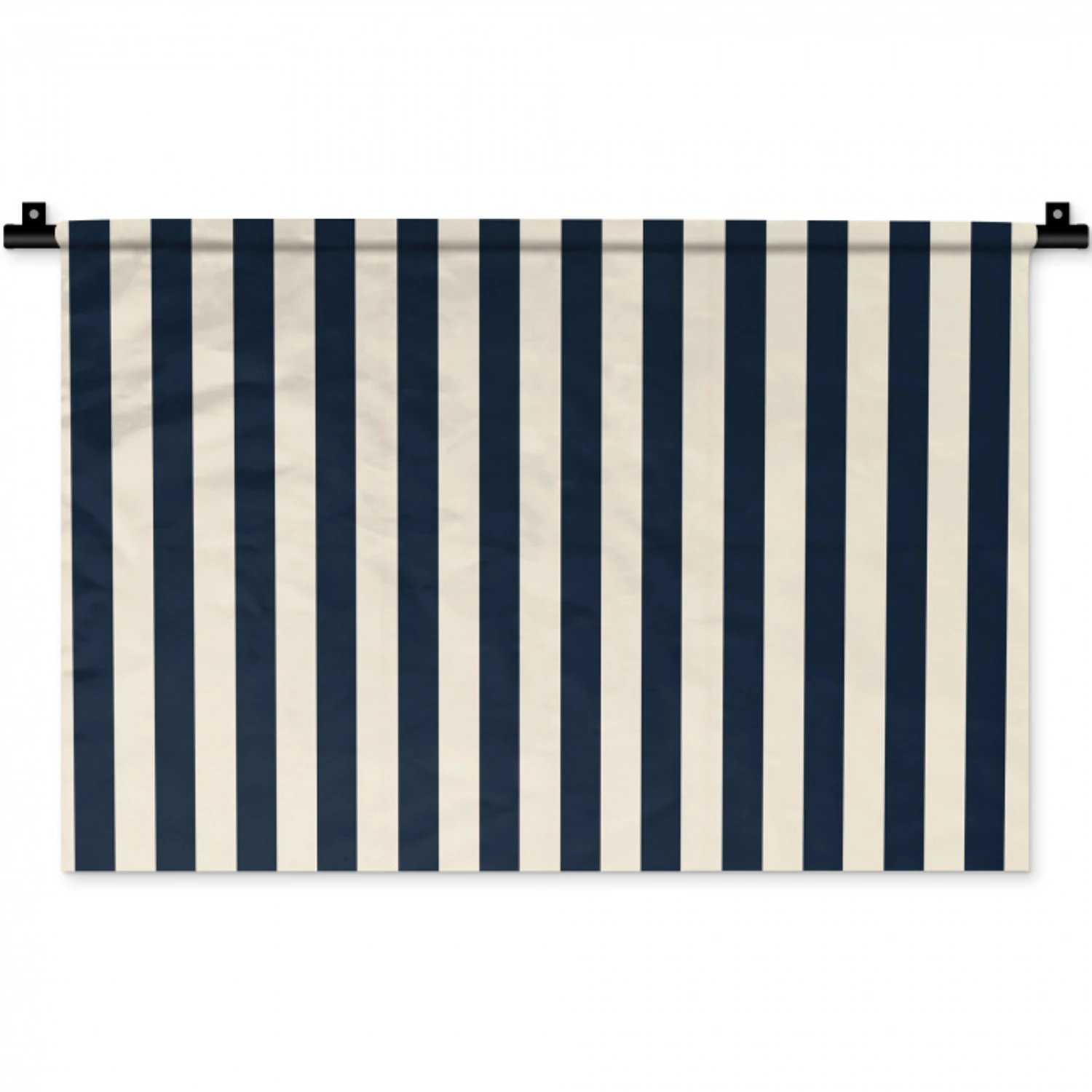 Verticale strepen - Blauw - Crème Wandkleed katoen klein 269 -zz3d