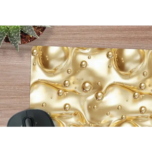 Vloeibaar - Druppels - Goud muismat rubber klein 262 -closeup