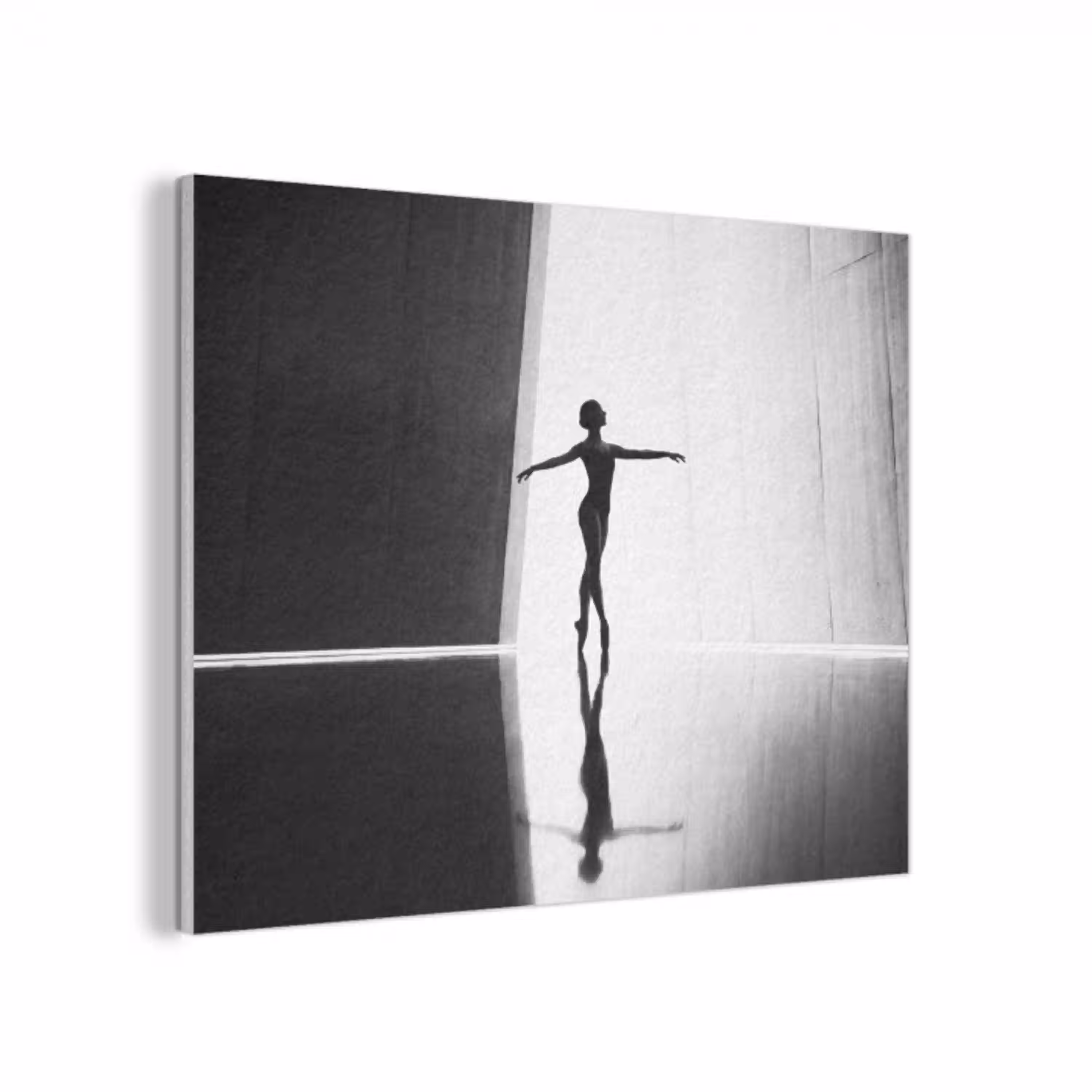 Danser - Silhouette - Kunst - Modern - Zwart-wit PET vilt klein -3d