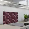 Vierkant - Tegel - Patroon - Paars keuken achterwand spatscherm klein 900 -3d_schuin