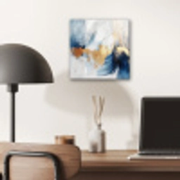 Goud - Blauw - Watercolor - Kunst - Modern aluminium wit klein -sfeer5