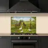 Ezels - Ganzen - Kleurrijk keuken achterwand spatscherm klein -sfeer1