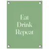 Eten - Drinken - Tekst - Mintgroen tuinposter los doek klein -3d