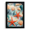 Zeesterren - Schelpen - Illustratie - Zand fotolijst zwart zonder passe partout klein -3d