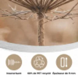 Schermbloem - Droogbloem - Winter - Beige - Minimalistisch Akoestische PET Vilt - Rond klein -closeup_FR