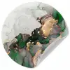 Marmer - Goud - Groen - Luxe Wandcirkel behangsticker klein -3d