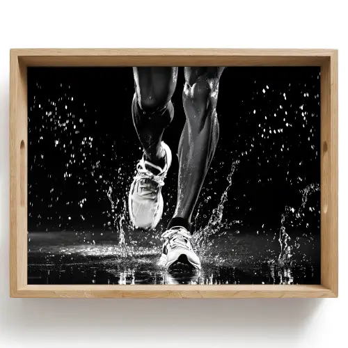 Hardloopschoenen - Rennen - Druppels - Zwart Dienblad Rechthoek middel -z3d_shopping