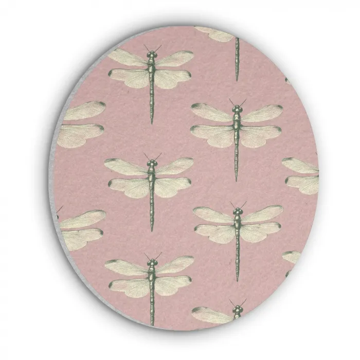 Lillibellen - Patroon - Roze Akoestische PET Vilt - Rond klein 838 -3d