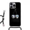 Kersen - Delfts blauw - Fruit Hoesje iPhone 16 Pro Max met koord klein -3d