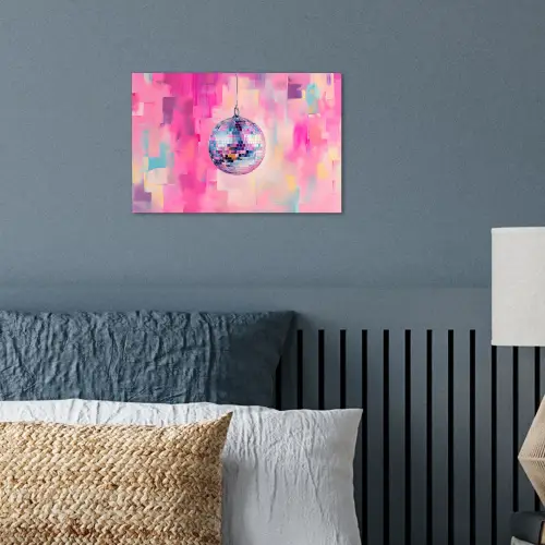 Discobal - Pink - Verf poster papier klein -sfeer2