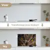 Uil - Dier - Oranje keuken achterwand spatscherm klein -voor_na_NL