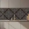 Bruin - Grijs - Sierlijk - Patroon keuken achterwand 2 middel 871 zz_3dshopping