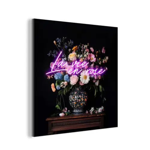 Neon - Vaas - Bloemen aluminium wit klein -3d
