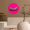 Banaan - Zebraprint - Roze Wandcirkel behangsticker klein -sfeer1