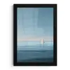 Zeilbootje - Kalme zee - Helderblauwe hemel fotolijst zwart zonder passe partout klein -3d