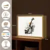 Viool - Oranje - Zwart - Penseelstreken Light Box met batterij (Wandlamp) middel -USP_websiteoverzichtNL