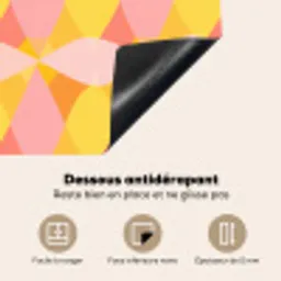 Kleurrijk - Ruitpatroon - Bladvormen Inductie beschermer vinyl 3mm middel 274 -usfeer4_FR