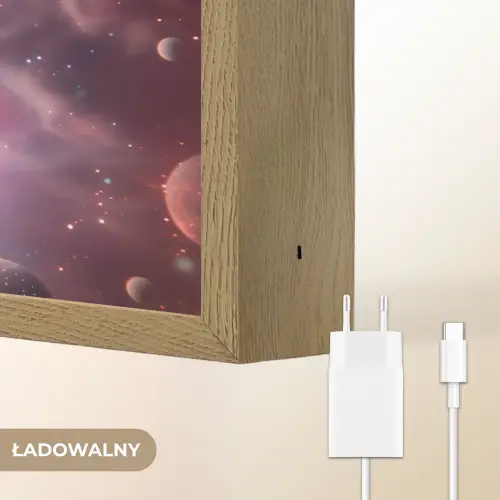 Roze - Alien - Planeten - Ruimte Light Box met batterij (Wandlamp kind) middel -USP_websiteoplaadbaarNL