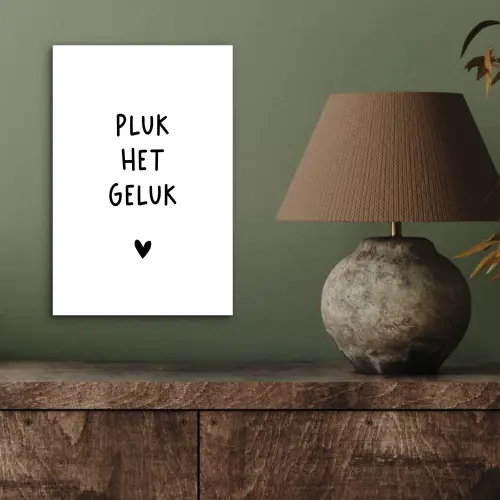 Pluk het geluk - Quotes - Spreuken aluminium wit klein -sfeer2
