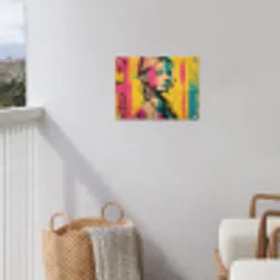 Vrouw - Verfstrepen - Gekleurd tuinposter los doek klein -sfeer8