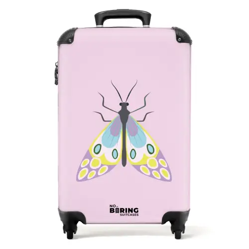 Summer memories - Kleurrijke mot op roze achtergrond NBS - Handbagage koffer - Kinderen Unisex middel -productfoto_recht