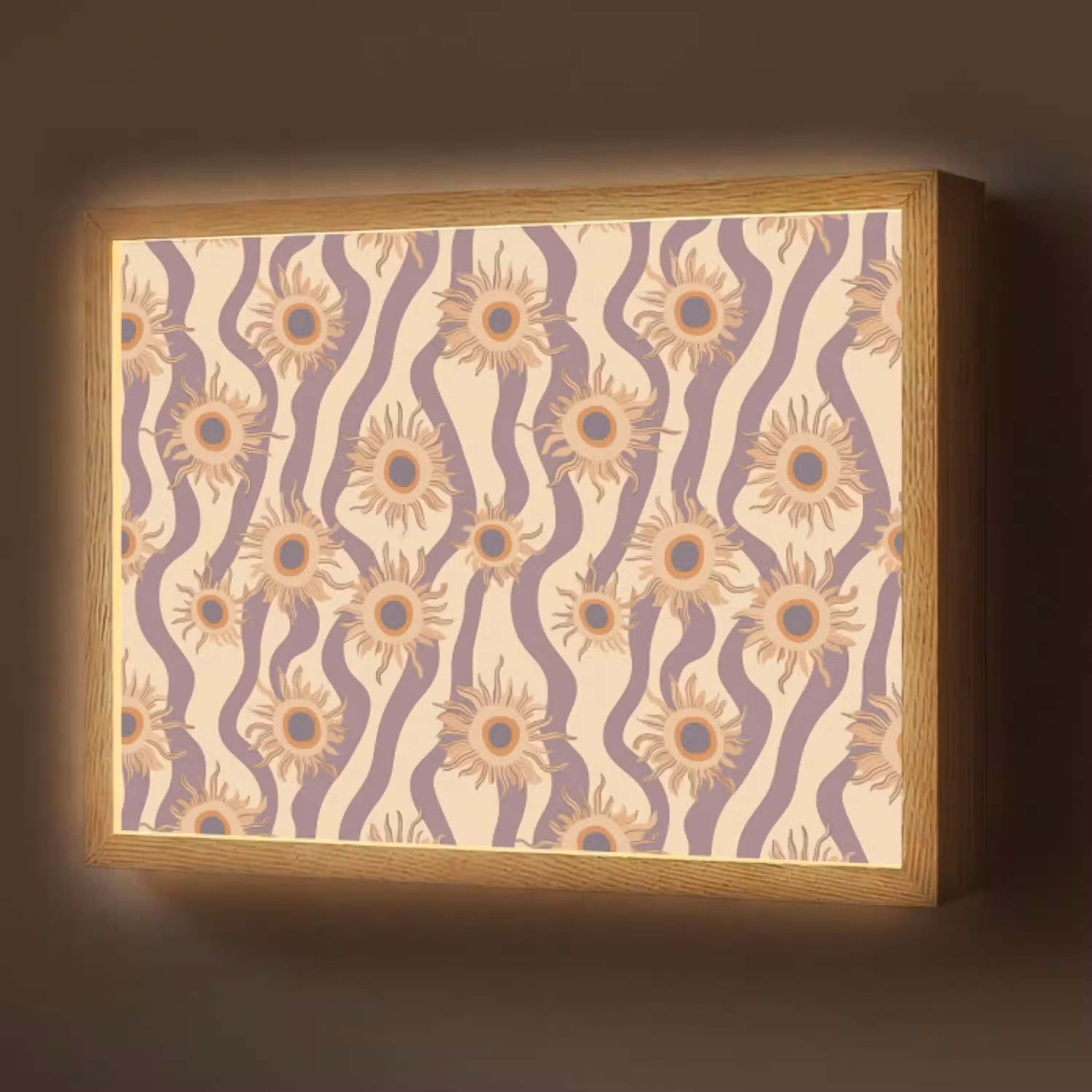Bohemian - Vibe - Lavendelpaars Light Box met batterij (Wandlamp) middel 907 -z3d_website
