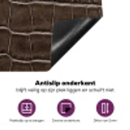 Leer - Krokodil - Mat Inductie beschermer vinyl 3mm middel -zzzzzzz-cc-onderkant