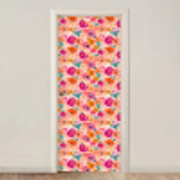 Bloesems - Vrolijk - Kleurrijk deurposter klein 289 -3d_beige