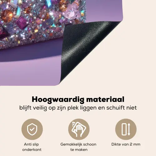 Edelstenen - Glitters - Paars - Kleurrijk Inductie beschemer met haakjes middel -ky-onderkant-nl