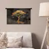Boom - Schilderij - Goud - Abstract Wandkleed katoen klein -sfeer4