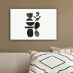 Japandi - Zwart - Abstract canvas 2cm klein -sfeer3