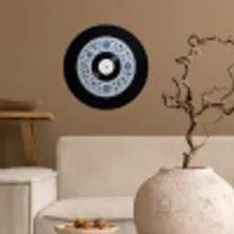 Vinyl - LP - Delfts Blauw - Muziek Wandcirkel behangsticker klein -sfeer1