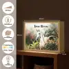 Paard - Wit - Bos - Bloemen - Planten Light Box met batterij (Wandlamp kind) middel -USP_websiteoverzichtNL