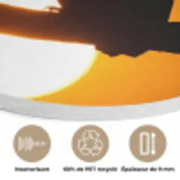 Gier - Tak - Zon - Oranje Akoestische PET Vilt - Rond klein -closeup_FR
