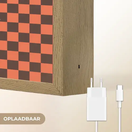 Tequila texted you - Glas - Vierkanten - Oranje Light Box met batterij (Wandlamp) middel -USP_websiteoplaadbaarNL