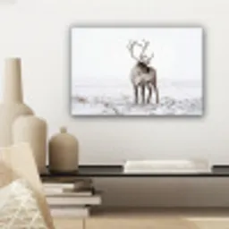 Rendier - Gewei - Sneeuw - Winter canvas 2cm klein -sfeer6