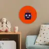 Robot - Rood - Gezicht - Vormen - Jongens - Kids Wandcirkel kunststof plaat 5mm dik klein -tsfeer1_kind