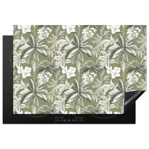 Botanisch - Bloemen - Groen Inductie beschermer vinyl 3mm klein 276 -3d