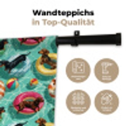 Teckels - Zwembad - Kleurrijk Wandkleed katoen klein 269 -tsfeer2_DE
